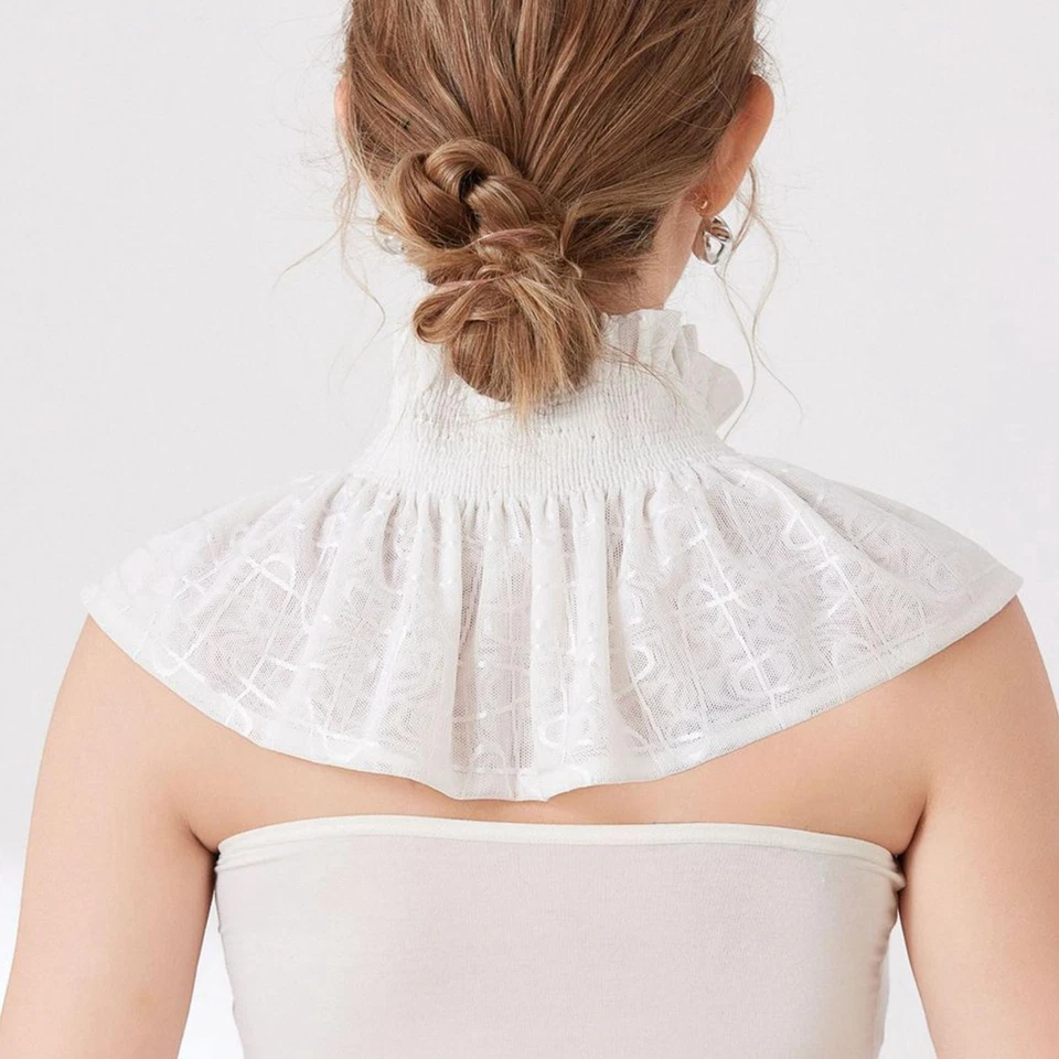 Colletto finto decorativo pratico morbido staccabile per camicie maglioni - Immagine 2 di 4