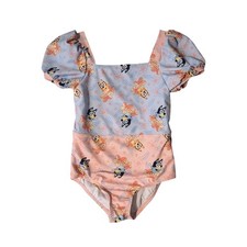 Bluey Dog Swimsuit Girls 5T 5 Pink Blue One Piece Summer Pool Beach Vacation