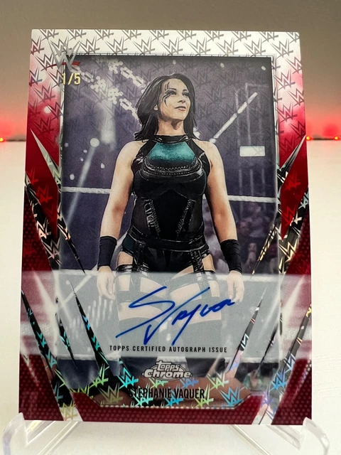 2026 WWE Topps Chrome Logofractor Autograph Stephanie  Vaquer Auto RED /5
