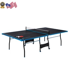 MD Sports Official Size Indoor Table Tennis Pong Table, 4 Piece Foldable Design