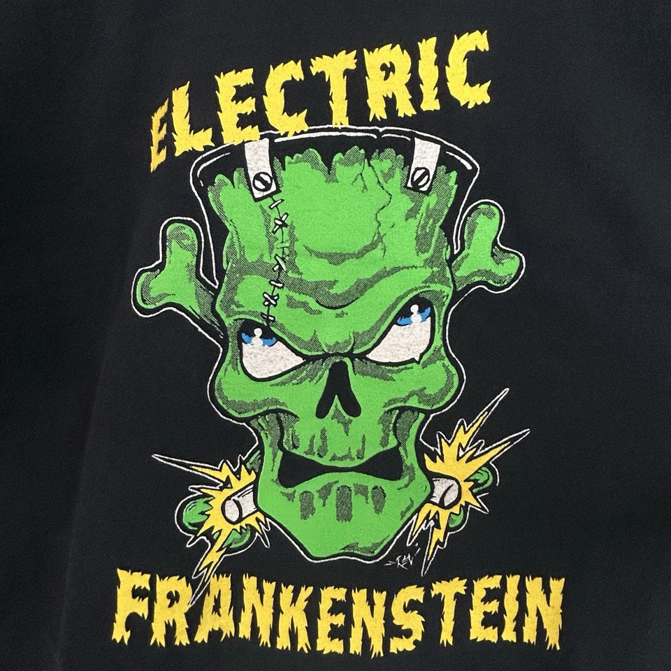 Мужская тяжелая футболка Sourpuss Clothing Black Electric Frankenstein (XL) - Изображение 2 из 4