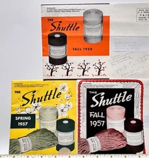 VIntage 1950s Lot: 3 SHUTTLE Magazines Weaving Patterns January & Wood Kentucky