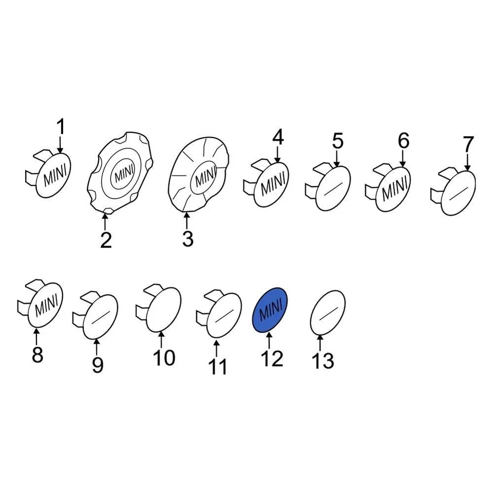 For Mini Cooper 2002-2015 Mini 36136758687 Wheel Cap Emblem Foto 3 de 4