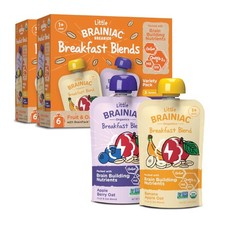 Little Brainiac Variety Pack Breakfast Blend Organic Fruit  Oat Toddler
