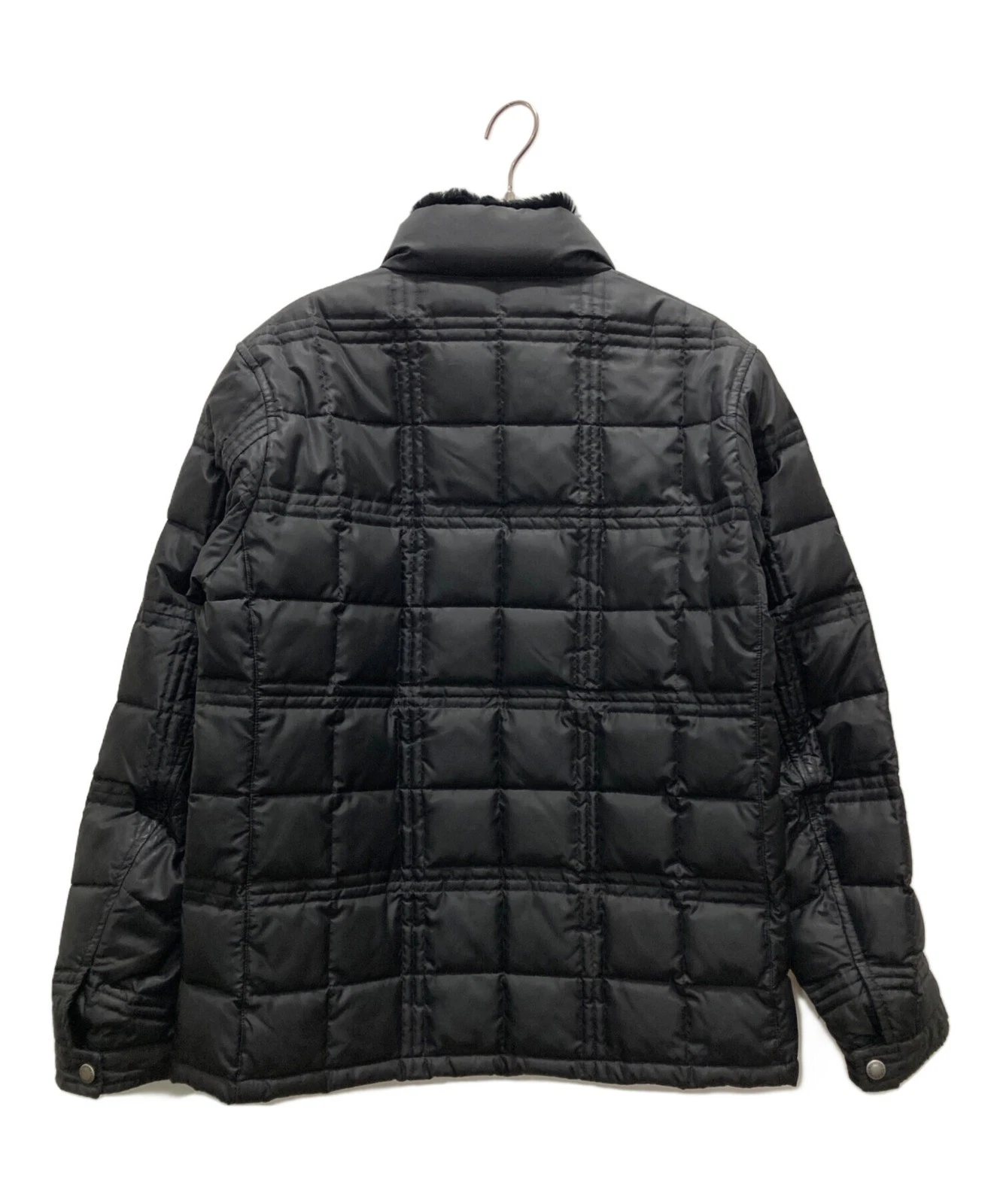 Burberry Black Label Nova Check Lined Rabbit Fur Down Jacket Size M Black image 2