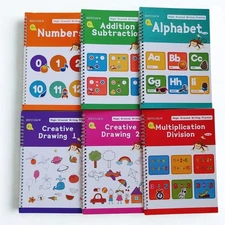 Magic Grooved Writing Practice Books for Kids with Disappearing Ink Pens Grip...