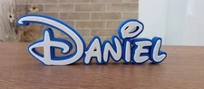 DABIEL PERSONALIZE DISNEY NAME PLATE SIGN CUSTOM DOOR TAG FONT WALL BEDROOM BLUE