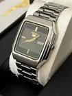 Seiko 5 6309 5698 Black Square Dial Day Date Automatic Vintage 1982 Rare Watch