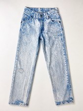 VTG Levi s OrangeTab Kids 9 Regular Acid Wash Jeans USA-Made Distressed 80-90s