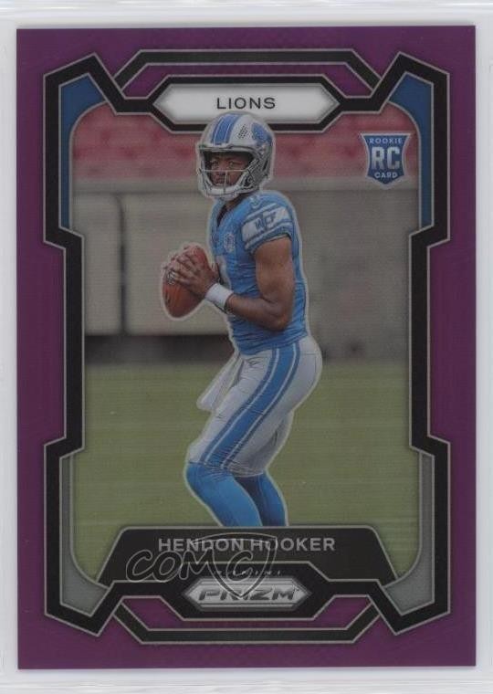2023 Panini Prizm Rookies Purple 123/125 Hendon Hooker #329 Rookie RC 0m89