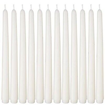 Dinner Set of 12（Ivory） Wedding NIKY Taper Candles 10 Inch Tall Dripless Smokeless Unscented Candles for Holiday Decoration