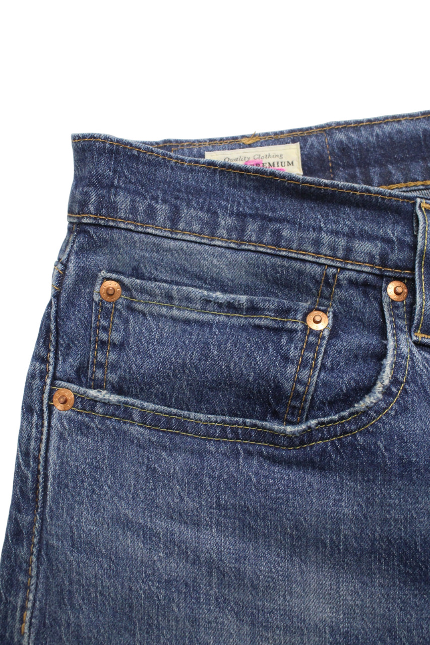 Levi's Premium Big E Jeans Mens W34/L32 Whiskers Dark Denim Casual Zip Faded thumbnail 6