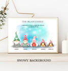 Personalised Gonk Family Print, Family Gnome Print, Christmas Family Print XMAS1