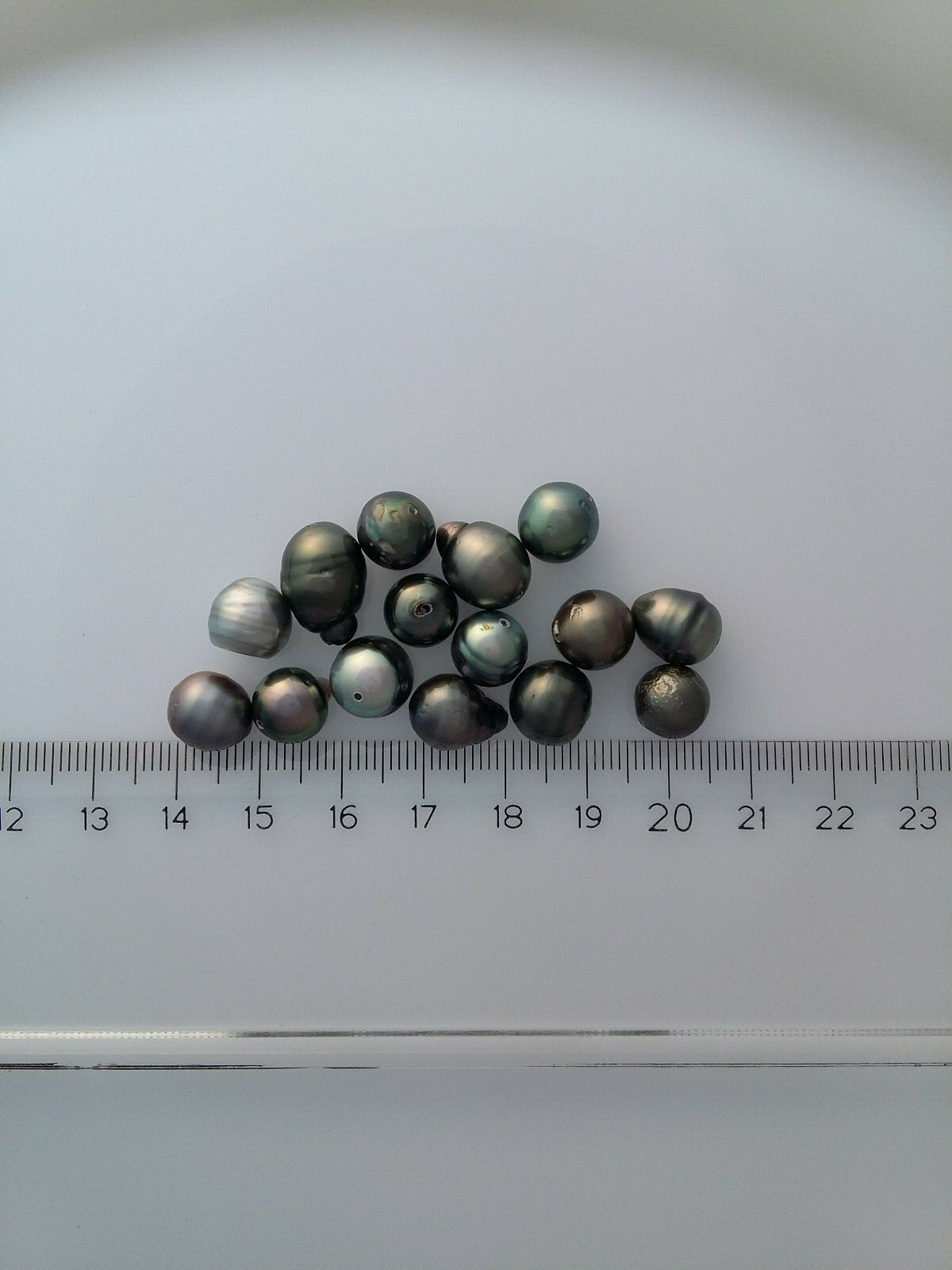 Perles de Tahiti véritables lot de 15 gemmes baroques noires pour fabriquer un cadeau unique