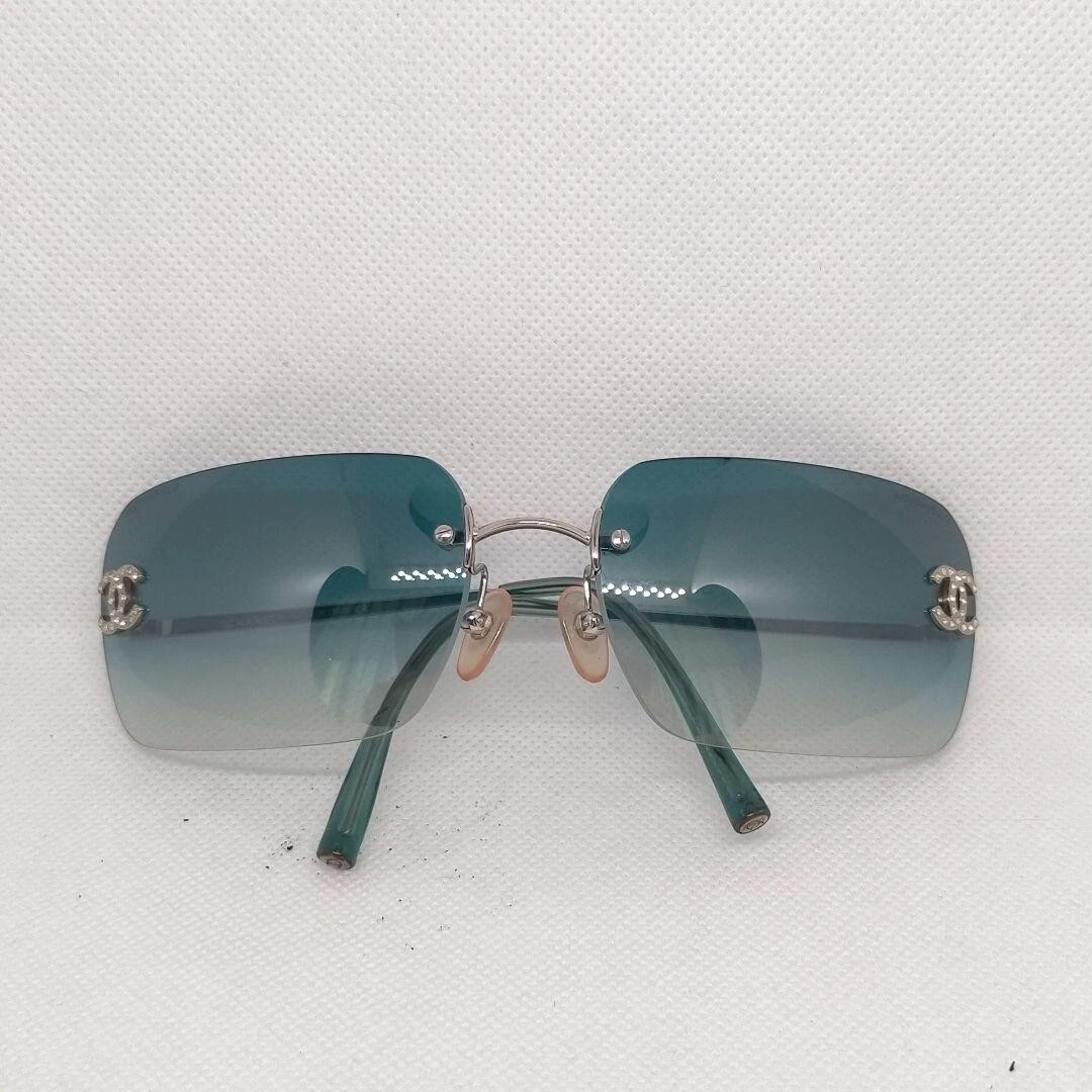 CHANEL petrol blue 4017-D CRYSTALL CC Sunglasses