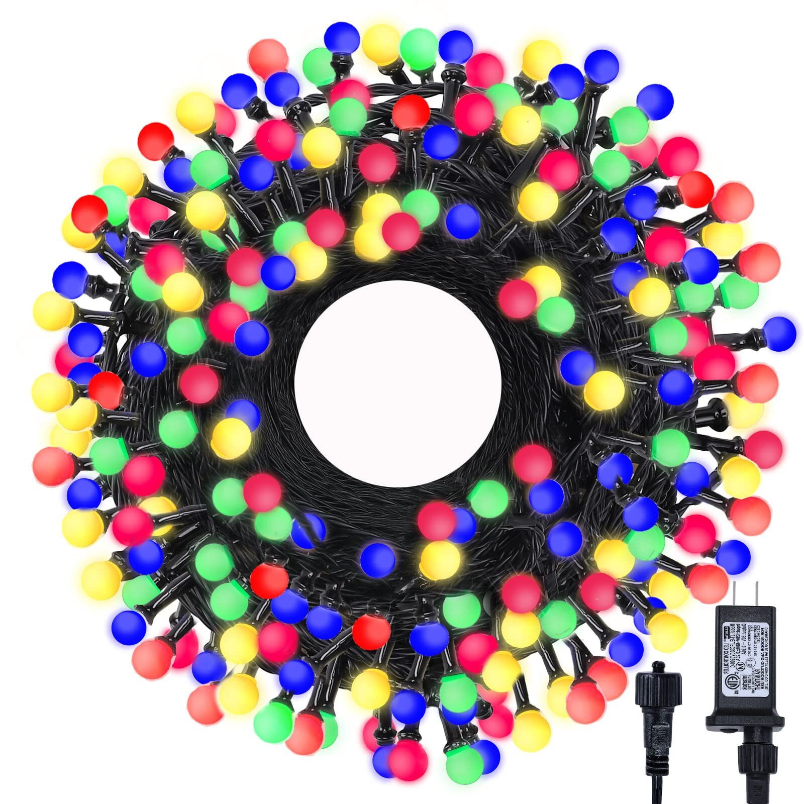LED Christmas Lights Outdoor,300LED 105Ft 8 Modes Plug-in Connectable Waterpr...