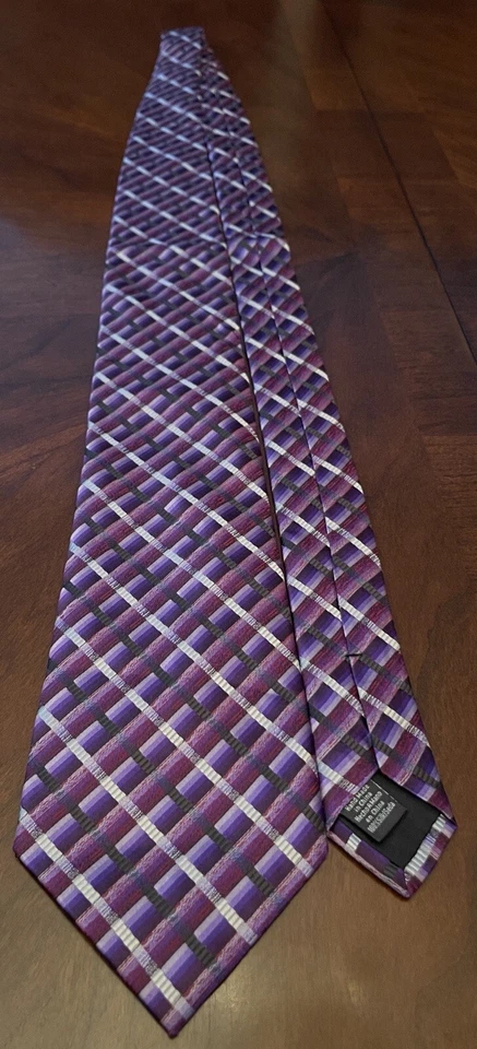 Corbata Crazy Horse de Claiborne púrpura hecha a mano 100 % seda para hombre hecha en China” Foto 3 de 4