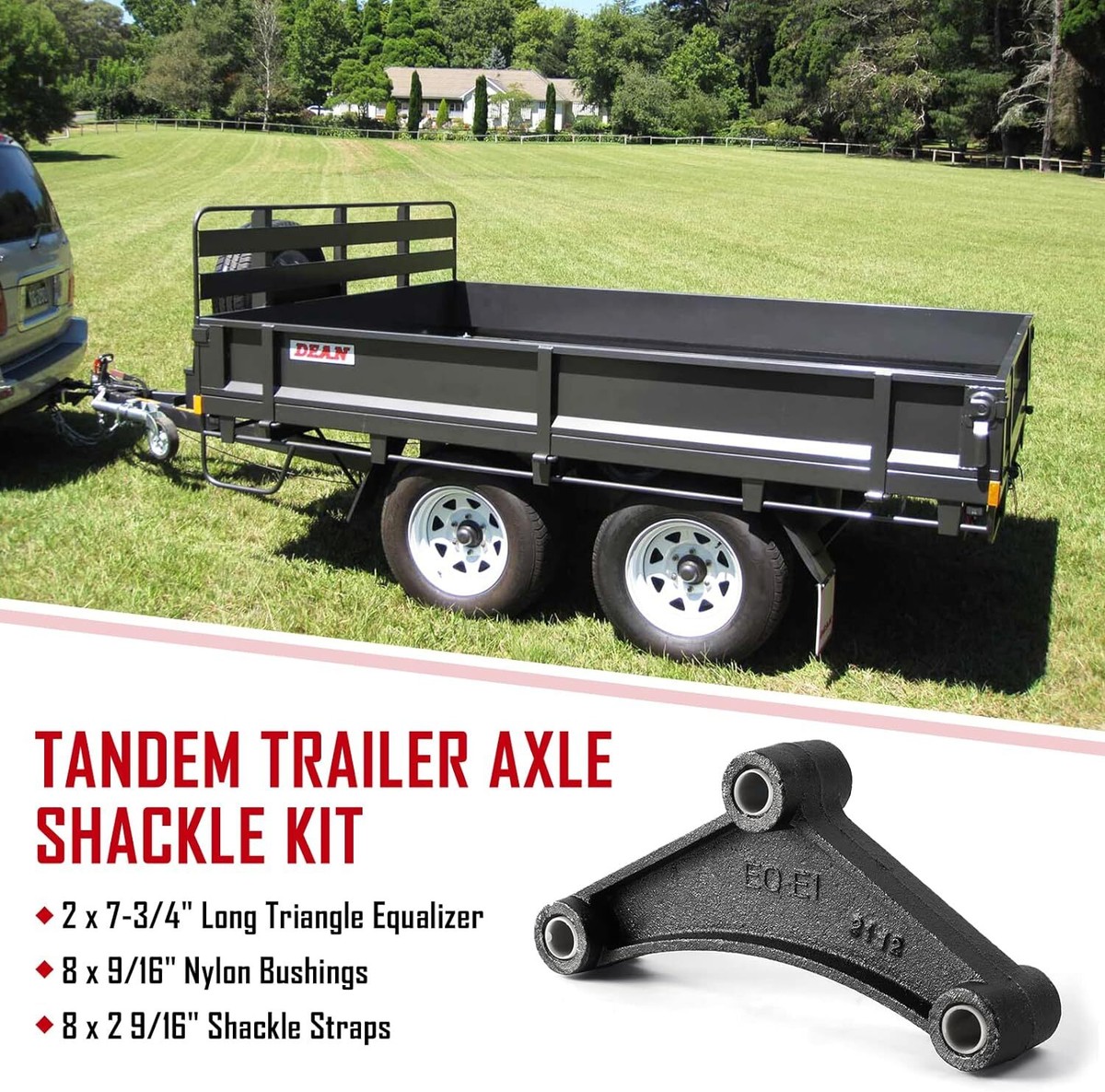 New Heavy Duty Steel Tandem Trailer Axle Shackle Kit For Double Eye Spring US - Foto 5