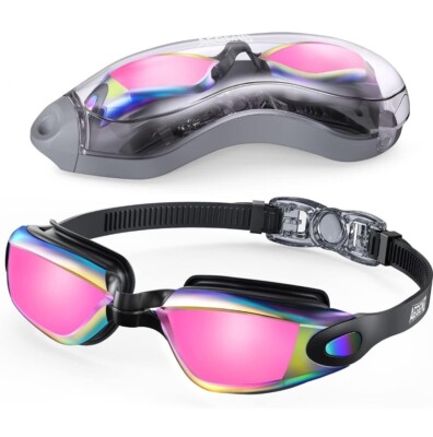 Aegend Swim Goggles Pool Diving Anti Fog UV Protection No Leak water sport NIB
