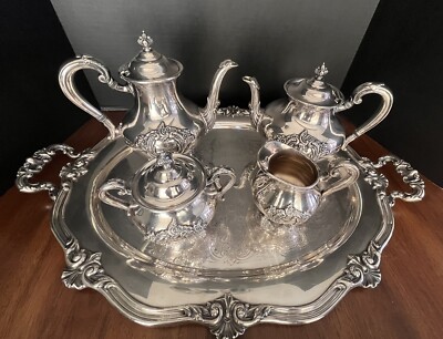 REED & BARTON ティーポット 5 Pc Reed & Barton REGENT Silverplated Coffee Tea Set - 5600