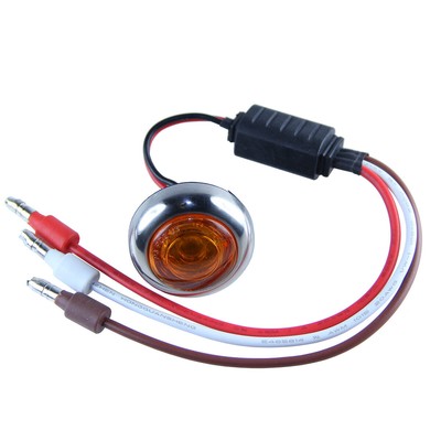 Amber 3/4'' 3-Wire LED Side Marker Lights with Stainless Steel Cover