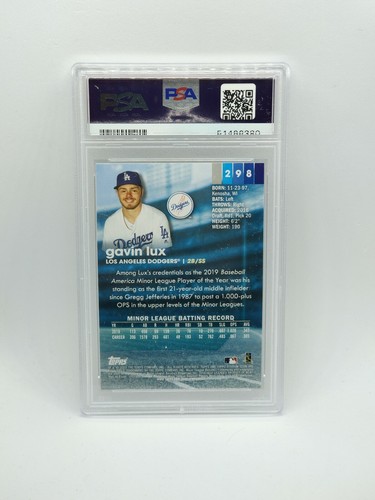Gavin Lux - 2020 Topps Stadium Club Rookie RC PSA 9 Dodgers Baseball - Picture 2 of 2