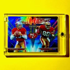 Joe Montana + Jerry Rice RARE SILVER REFRACTOR THUNDER & LIGHTNING PRIZM - Mint!