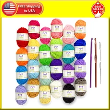 Mira Handcrafts Crochet and Knitting Starter Kit for Colorful Arts and Crafts