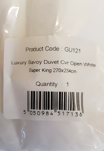 Luxury Savoy Duvet Cover Super King Open White 270x234cm - Picture 2 of 4
