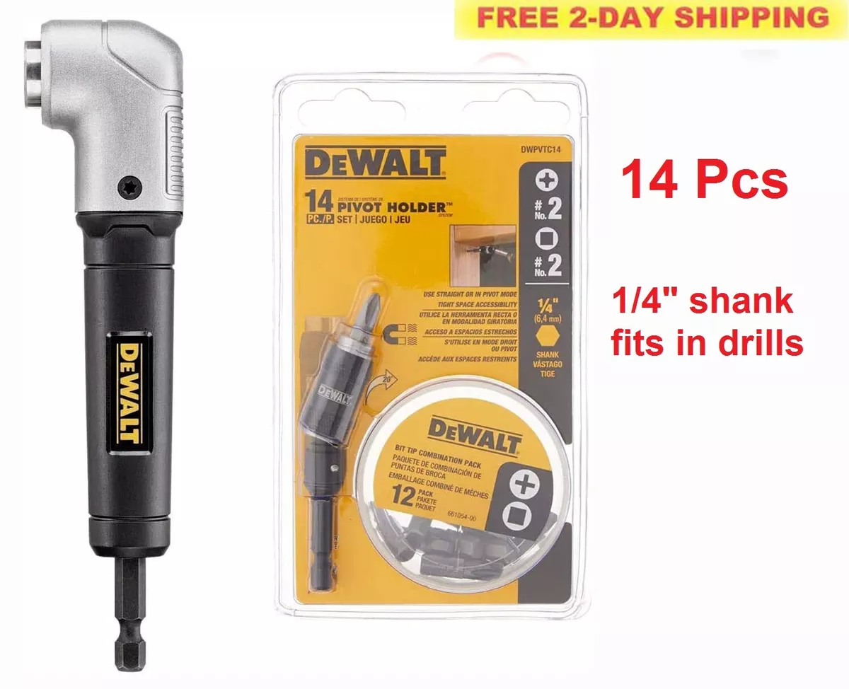 DEWALT Pivot Bit Holder Set Right Angle Attachment 14Pcs Impact Ready Tool  drill