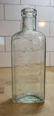 Embossed  Sloan's Liniment Clear Glass Bottle Made in the USA