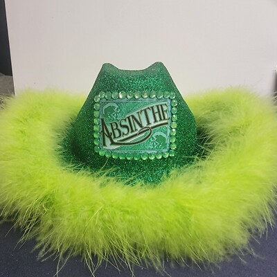Hand Made Bachelorette Party Cowboy Hat *ABSINTHE*