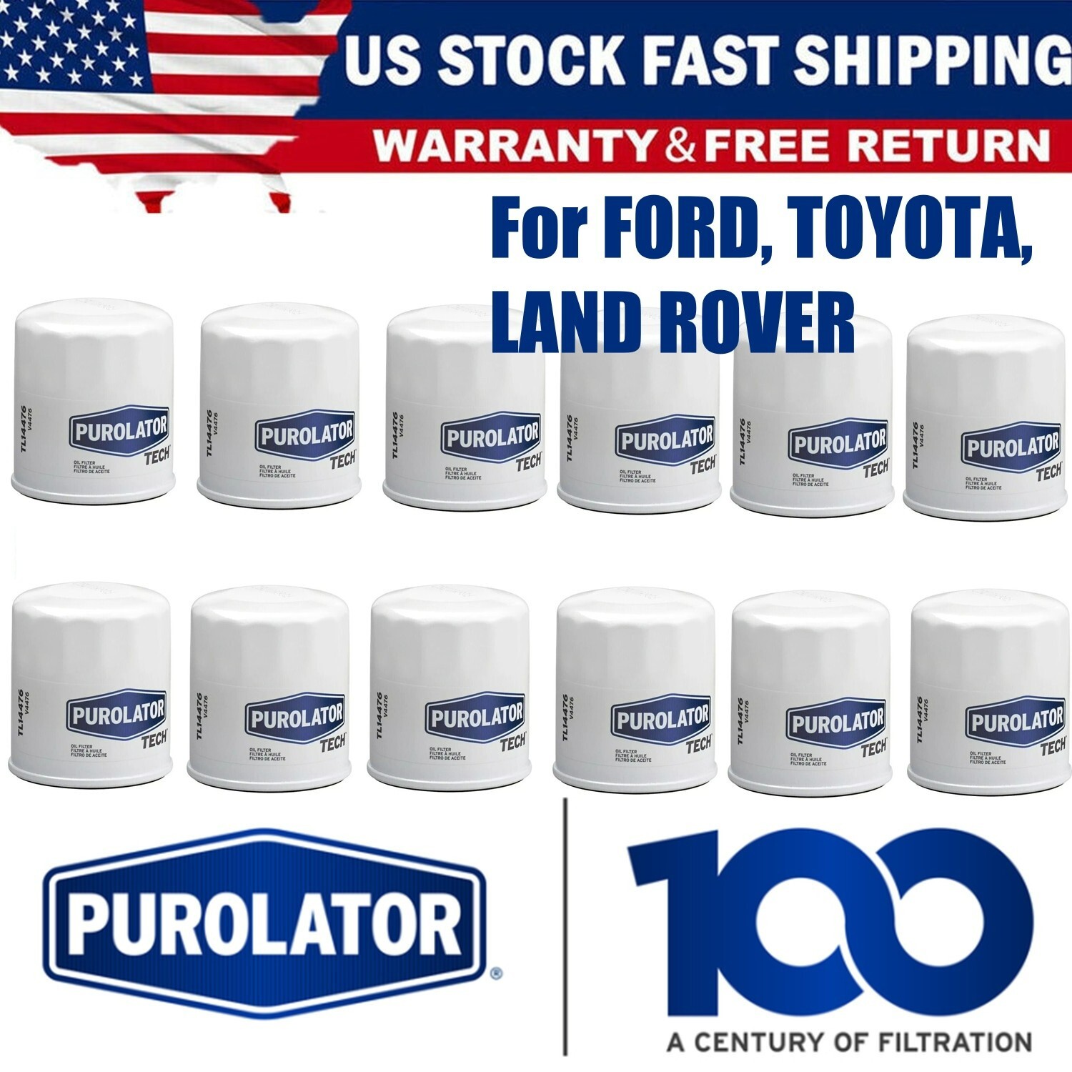For FORD, TOYOTA, LAND ROVER PH3614 Case of 12 Engine Oil Filter PUROLATOR CF494