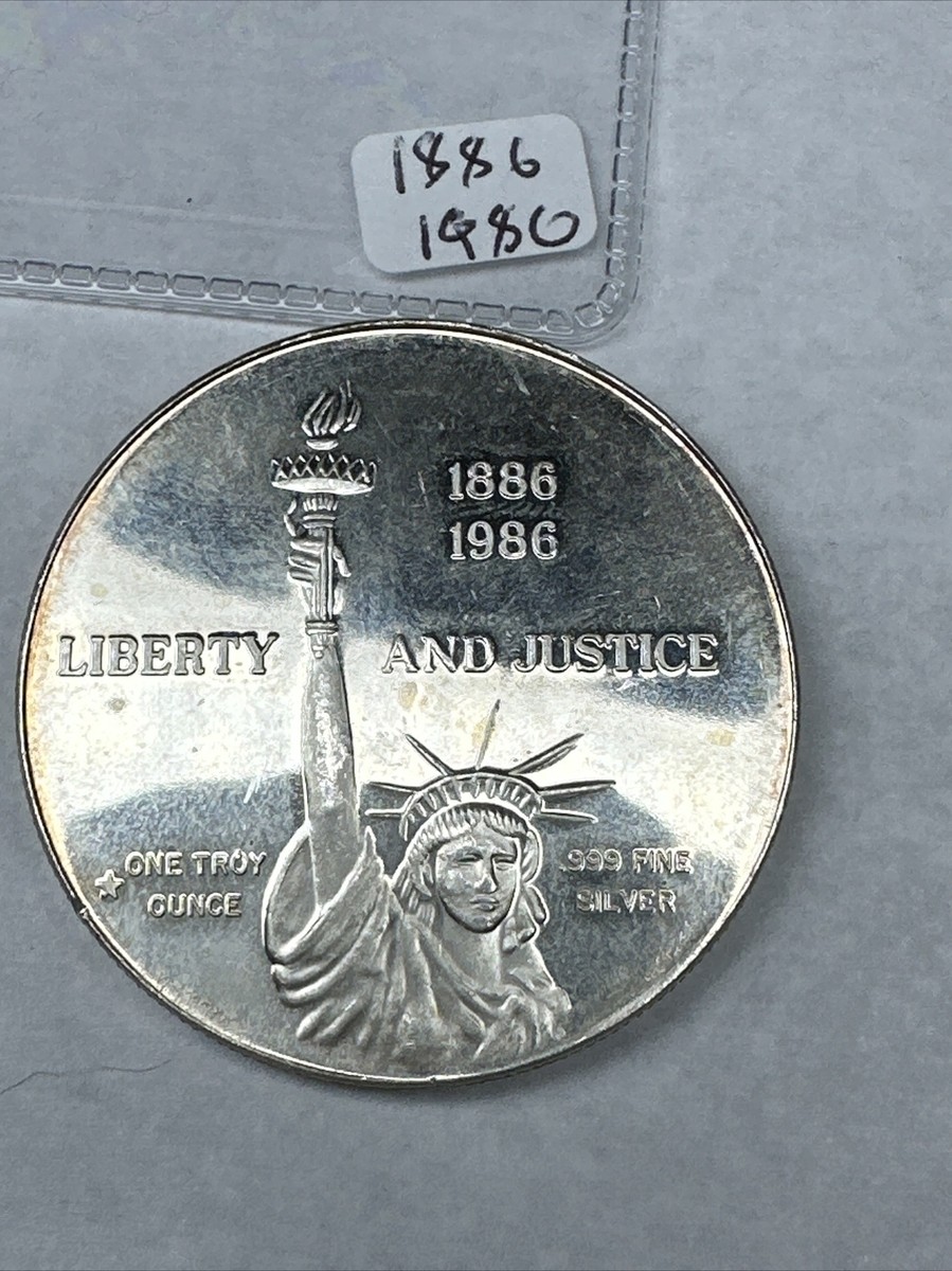 アメリカ合衆国リバティコイン 1886-1986 1886- 1986 Liberty & Justice 1 oz Silver Coins - .999 Fine