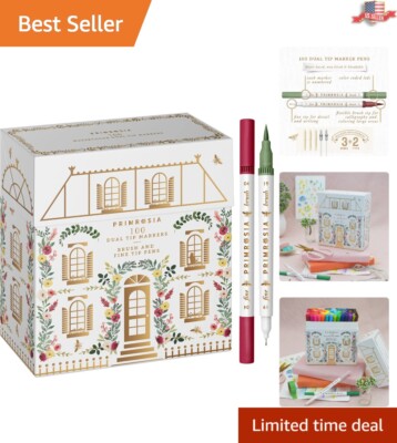 Versatile Dual Tip Marker Pens with Watercolor Brushes - Artistic Essentials