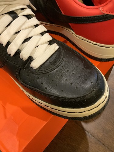2006 Nike Air Force 1 Low Inside Out Edition Black Red Max Orange Size 10.5 - Picture 8 of 12
