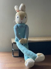 BLUE German Creative Concepts Vintage Bunny Rabbit 20" long legs boy nursery