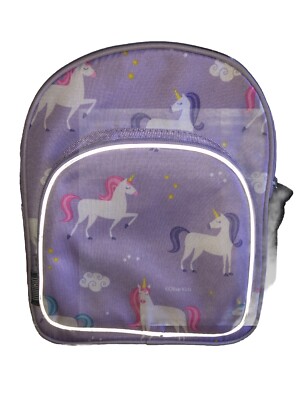 Wildkin 12  Kids Backpack Lavender With Unicorns Design 1 Side Pocket EUC