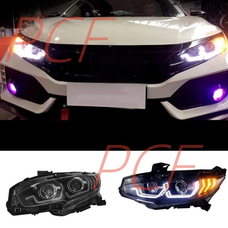Conjunto de faros delanteros LED HID DRL de 10ª generación para Honda Civic 2016-2021 Foto 2 de 4