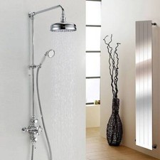 Traditional Style Thermostatic Swivel Rain Shower & Hand Shower Chrome Brass