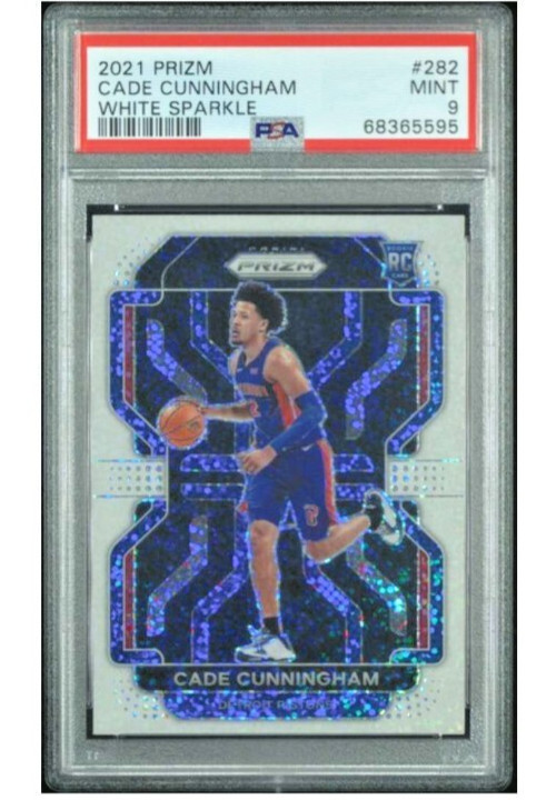 2021-22 Panini Prizm Cade Cunningham #282 White Sparkle Rookie RC SSP PSA 9