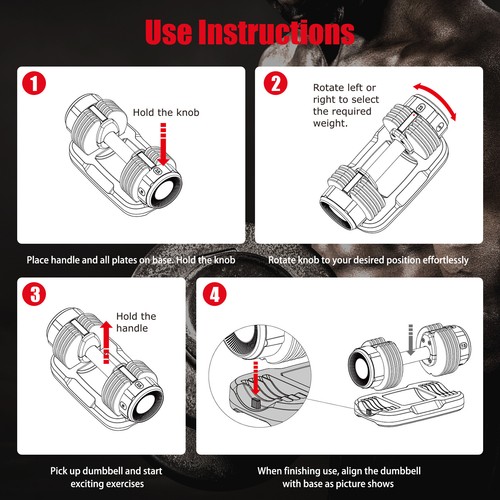 5-in-1 25Lbs Weight Adjustable Dumbbell W/Anti-Slip Fast Adjust Turning Handle - 第 8/11 張圖片