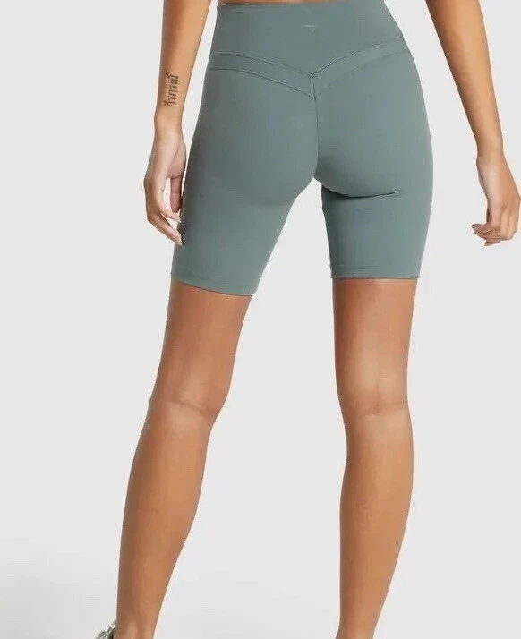 GYMSHARK Womens Cycling Shorts Whitney Simmons Eucalyptus Green XL