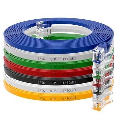 HB-DIGITAL CAT 6 Patchkabel Netzwerkkabel Flachkabel Ethernet LAN Internet Kabel 0,25m- 15m
