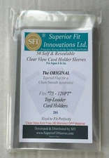 SUPERIOR FIT SLEEVES FOR 75-120 PT CARD TOP LOADERS (50)