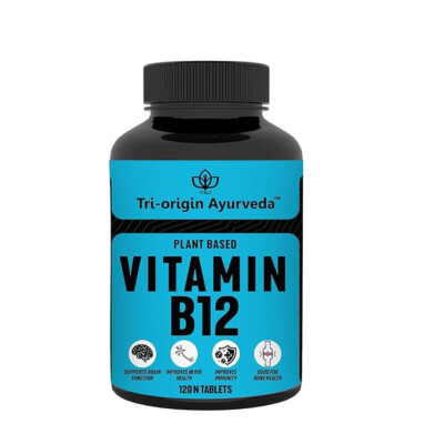 Tri-Origin Plant-Based Vitamin B12 (120 tablets) Nerve, Stress and Brain Health