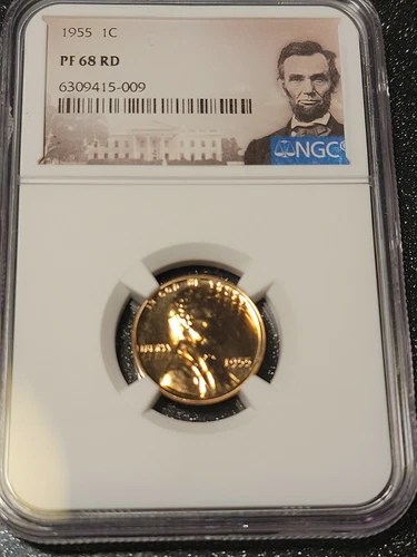 1955 Proof 1C Lincoln Wheat Cent NGC PF-68 RD