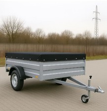 4FT x 5FT Trailer Cover Tarpaulin Waterproof PVC Tie Down Bungee Cord BLACK