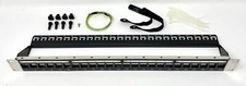 1U 24 Port Keystone Mini Patch Panel No Rust Durable w/ Cable Management Bar