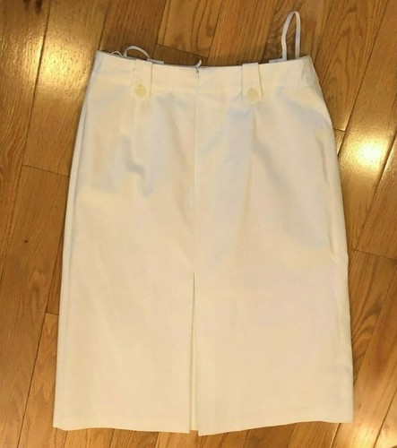 EUC Basler Weekend Women's 99% Cotton White Skirt Front pleat Sz S/M EU 36 - Picture 2 of 3